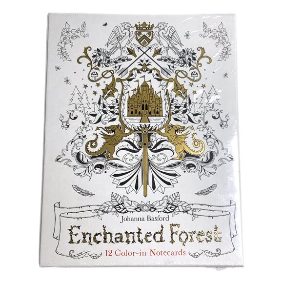 Johanna Basford Enchanted Forest Coloring Color-in Notecards Book Whimsical - Picture 5 of 9